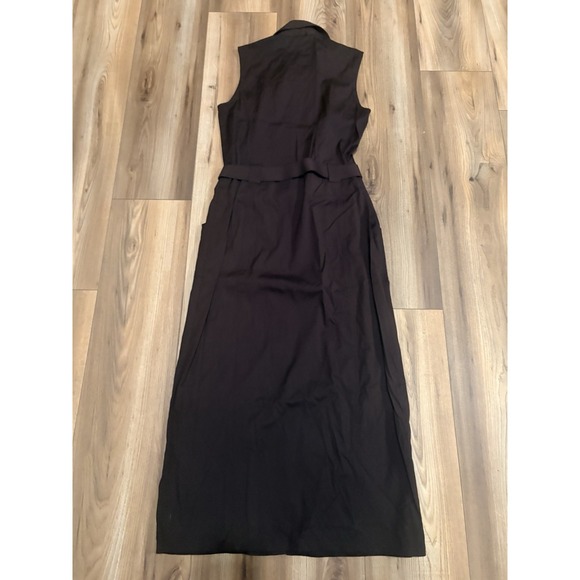Ann Taylor Loft Dress Brown Women's 4 V-neck Sleeveless Belt Business Long - Picture 4 of 4